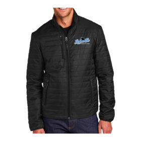 Lakeville Fastpitch - Black Embroidered Packable Puffy Jacket (J850)