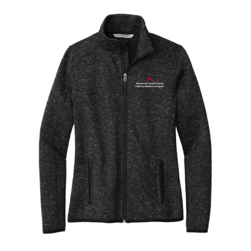 Woodwinds Hospital Family Medicine - Black Embroidered Women's Sweater Fleece Jacket (L232)