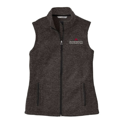 Woodwinds Hospital Family Medicine - Black Embroidered Women's Sweater Fleece Vest (L236)