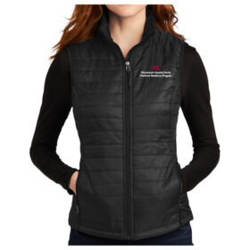 Woodwinds Hospital Family Medicine - Black Embroidered Ladies Packable Puffy Vest (L851)