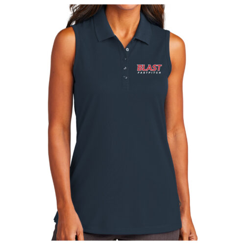 Bloomington Blast Fastpitch Coaches - Navy Ladies Dry Zone® UV Micro-Mesh Sleeveless Polo (LK110SV)