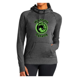 Minnesota Dynasty - Black Heather Ladies Printed Tri-Blend Fleece Pullover (LNEA510)