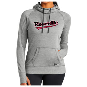 Roseville Baseball  - Shadow Grey Ladies Printed Tri-Blend Fleece Pullover (LNEA510)