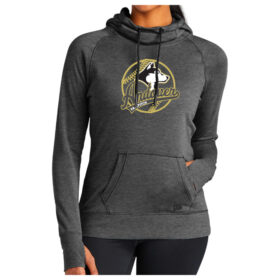 Andover Fastpitch - Black Heather Ladies Printed Tri-Blend Fleece Pullover (LNEA510)