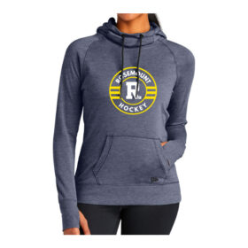 Rosemount High School Hockey - Navy Heather Ladies Printed Tri-Blend Fleece Pullover (LNEA510)
