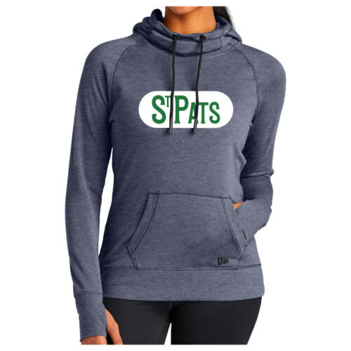 St. Pats Hockey - Navy Heather Ladies Printed Tri-Blend Fleece Pullover (LNEA510)