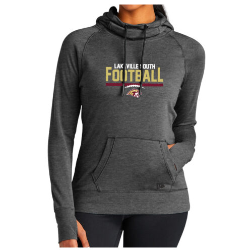 Lakeville South Football - Black Heather Ladies Printed Tri-Blend Fleece Pullover (LNEA510)