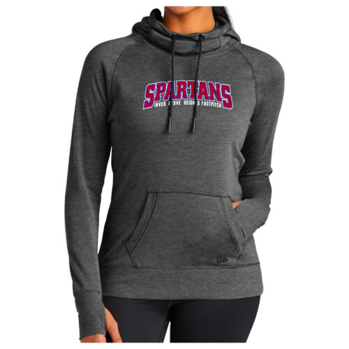 Inver Grove Fastpitch - Black Heather Ladies Printed Tri-Blend Fleece Pullover (LNEA510)