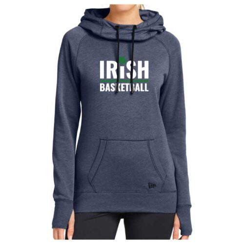 Rosemount Travel Basketball - Navy Heather Ladies Printed Tri-Blend Fleece Pullover (LNEA510)