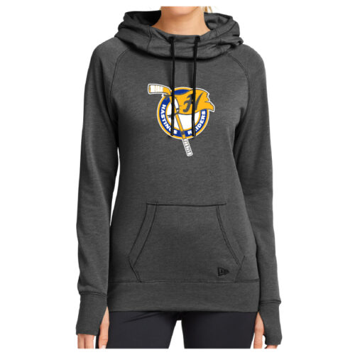 Hastings Hockey - Black Heather Ladies Printed Tri-Blend Fleece Pullover (LNEA510)