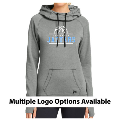 Jefferson Jaguars Basketball - Shadow Grey Ladies Printed Tri-Blend Fleece Pullover (LNEA510)