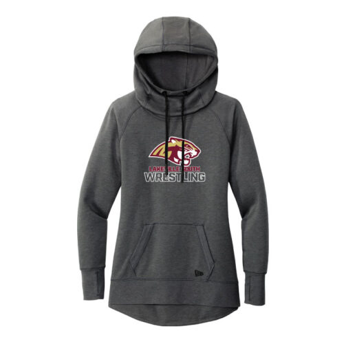 Lakeville South Wrestling - Black Heather Ladies Printed Tri-Blend Fleece Pullover (LNEA510)