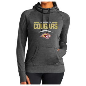 Lakeville South Football - Black Heather Ladies Printed Tri-Blend Fleece Pullover (LNEA510)