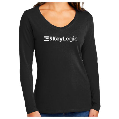 3KeyLogic - Printed Ladies Long Sleeve Fan Favorite™ V-Neck Tee (LPC450LS) - Image 3