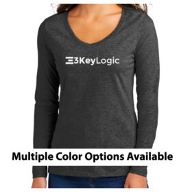3KeyLogic - Printed Ladies Long Sleeve Fan Favorite™ V-Neck Tee (LPC450LS)