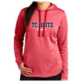 TC Blitz - Tackle Twill Red Heather Ladies Sport-Wick ® Fleece Hooded Pullover (LST264)