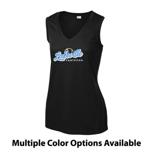 Lakeville Fastpitch - Ladies Printed Sleeveless V-Neck Tee (LST352)