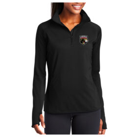 Lakeville IceCats Hockey - Black Ladies Embroidered Stretch 1/4 Zip Pullover (LST850)