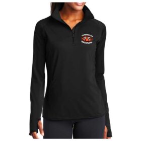 Farmington Wrestling - Black Ladies Embroidered Stretch 1/4 Zip Pullover (LST850)