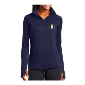 Rosemount High School Hockey - Navy Ladies Embroidered Stretch 1/4 Zip Pullover (LST850)