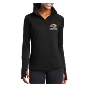 Lakeville South Wrestling - Black Ladies Embroidered Stretch 1/4 Zip Pullover (LST850)