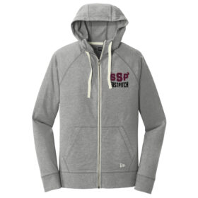 SSP Fastpitch - Grey Heather Embroidered Zip-Up Hoodie (NEA122)