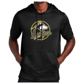 Andover Fastpitch - Black Printed Performance Terry Short Sleeve Hoodie (NEA533)