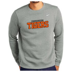 Farmington Football - Tackle Twill Dark Grey Heather Nike Club Fleece Crew (CJ1614)