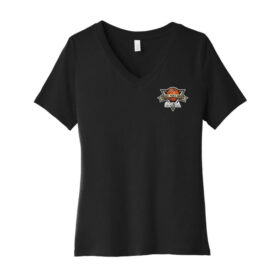 Osseo Maple Grove Basketball - Black Printed BELLA+CANVAS ® Women’s Relaxed Jersey Short Sleeve V-Neck Tee (BC6405)