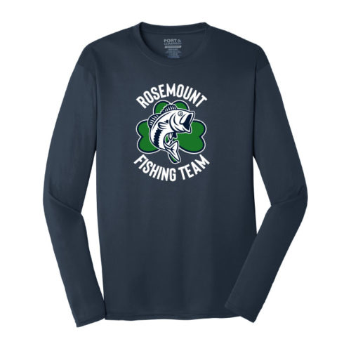 Rosemount Fishing - Navy Printed Long Sleeve Performance Tee (PC380LS)