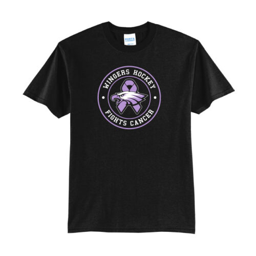 Red Wing Hockey Fights Cancer - Printed Black Cotton Tee Shirt (PC54)