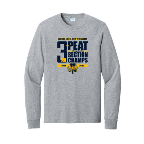RHS Girls Hockey State - Athletic Heather Printed Cotton Long Sleeve T-Shirt (PC54LS)