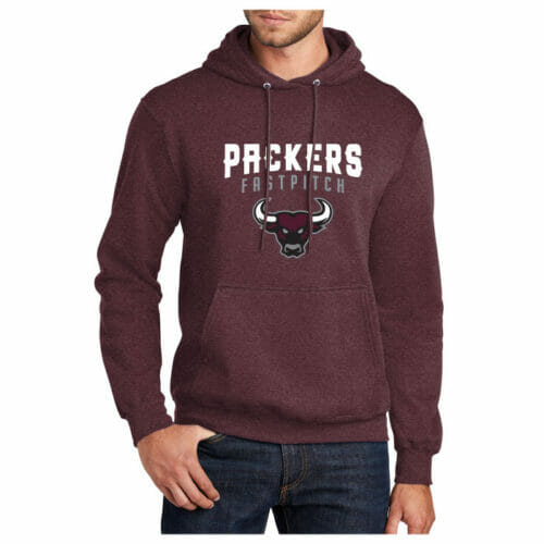 SSP Fastpitch - Heather Maroon Printed Cotton Hoodie (PC78H)