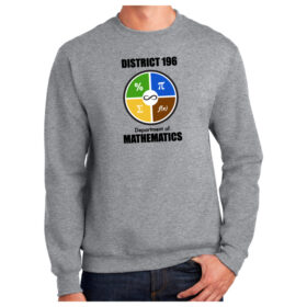 District 196 Department of Mathematics - Athletic Heather Printed Fleece Crewneck Sweatshirt (PC90)