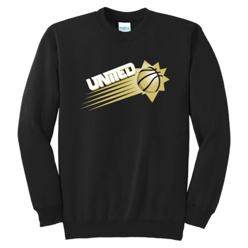 United Basketball - Black Printed Fleece Crewneck Sweatshirt (PC90)