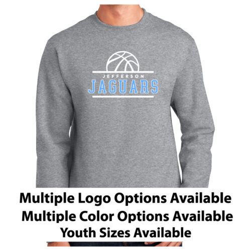 Jefferson Jaguars Basketball - Printed Fleece Crewneck Sweatshirt (PC90)