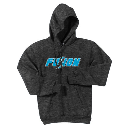 Fusion Fastpitch - Dark Heather Grey Printed Pullover Hoodie (PC90H)