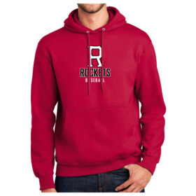 Richfield Rockets Baseball - Red Printed Pullover Hoodie (PC90H)