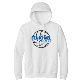 St. Michael Volleyball - White Printed Pullover Hoodie (PC90H)
