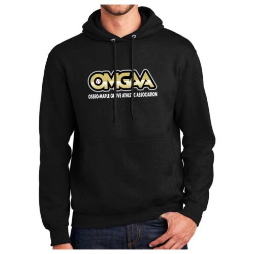 OMGAA Baseball - Printed Black Pullover Hoodie (PC90H)