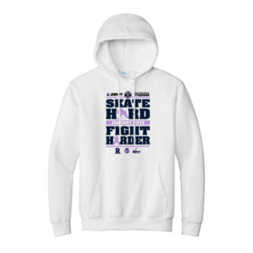 RHS Hockey Fights Cancer - Printed White Pullover Hoodie (PC90H)