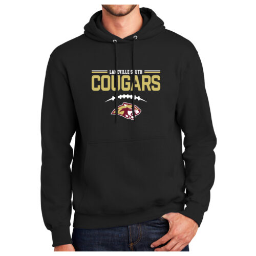 Lakeville South Football - Printed Black Pullover Hoodie (PC90H)
