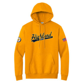 Highland Baseball - Printed Gold Pullover Hoodie (PC90H)