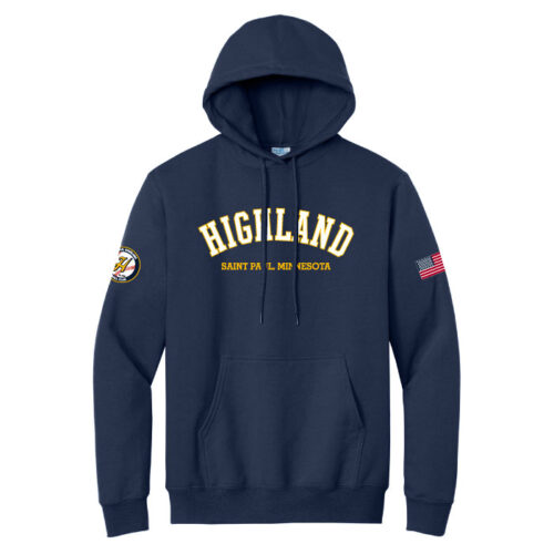 Highland Baseball - Printed Navy Pullover Hoodie (PC90H)