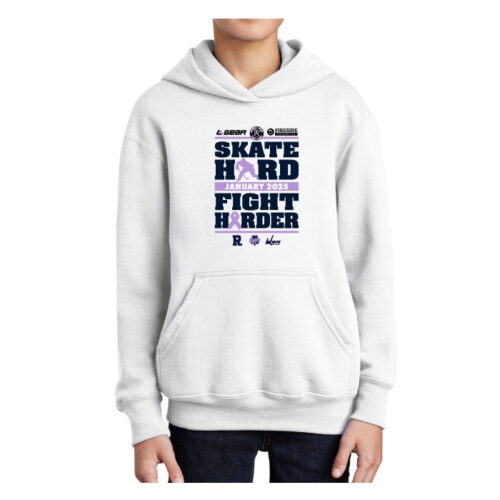 RHS Hockey Fights Cancer - Printed White Pullover Hoodie (PC90H) - Image 2