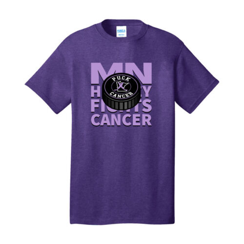MN Hockey Fights Cancer - Puck Cancer Printed Cotton Tee Shirt (PC54) - Image 2