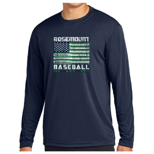 RHS Baseball - Navy Longsleeve Printed Performance Tee -(ST350LS)