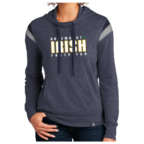 Rosemount Fastpitch - Navy Heather Printed Ladies Lightweight Varsity Hoodie (LNEA108)