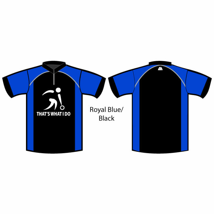 black and royal blue jersey