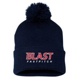 Bloomington Blast Fastpitch- Navy Embroidered Pom Stocking Cap (SP15)